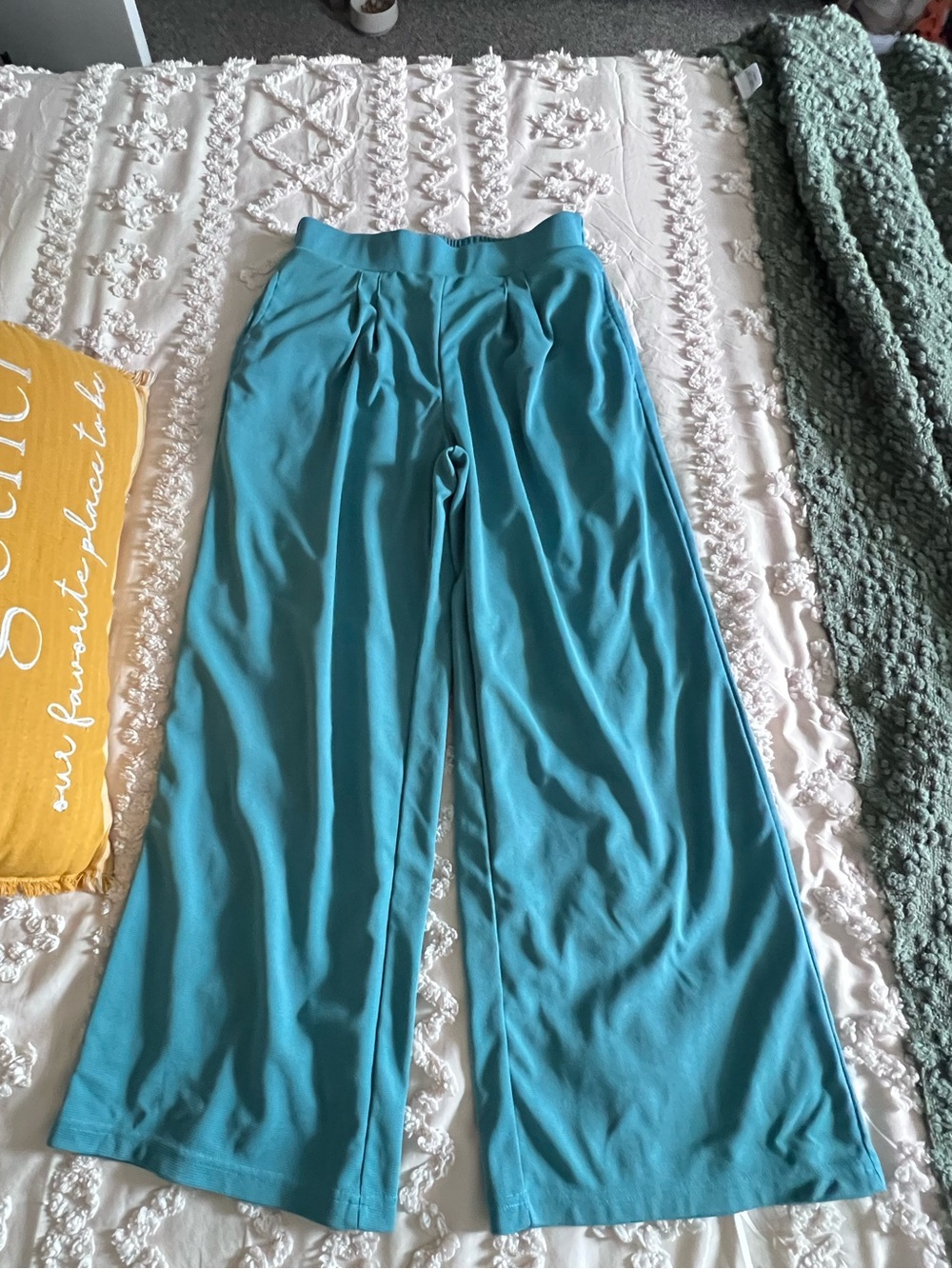 Wide Leg Teal Lounge Pants